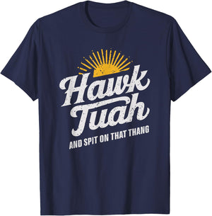 Hawk Tuah White Trash Party Attire Hillbilly Costume T-Shirt - T-Shirt | Navy