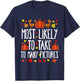 Most Likely To Take Pictures Family Matching Thanksgiving T-Shirt - T-Shirt | Navy