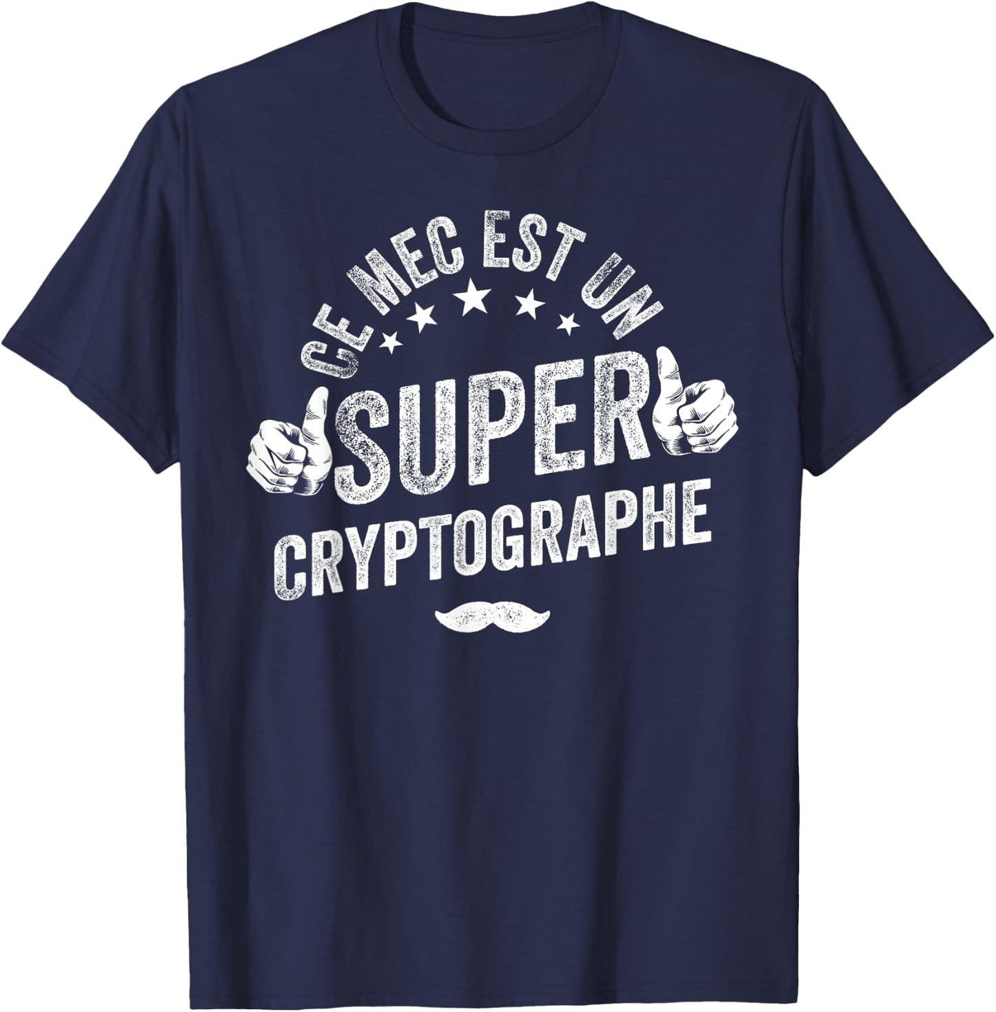 Jersey Cryptographer Man Cryptography Funny Cryptography T-Shirt - T-Shirt | Navy