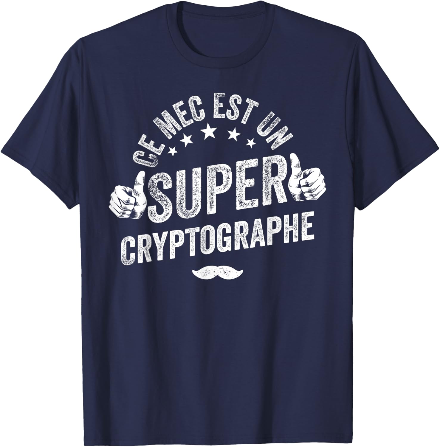 Jersey Cryptographer Man Cryptography Funny Cryptography T-Shirt - T-Shirt | Navy
