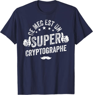 Jersey Cryptographer Man Cryptography Funny Cryptography T-Shirt - T-Shirt | Navy