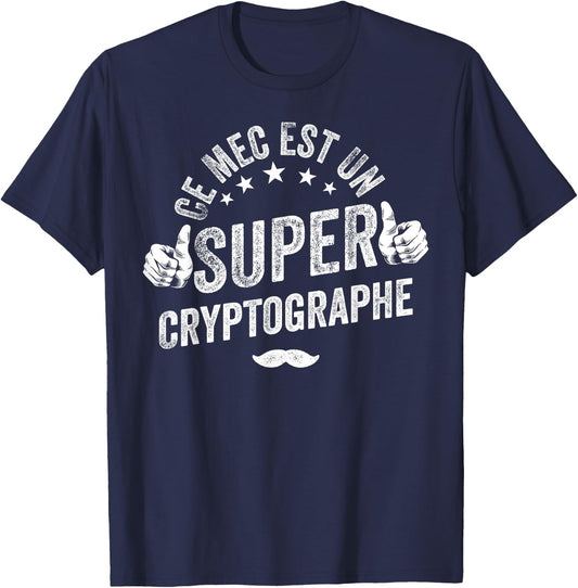 Jersey Cryptographer Man Cryptography Funny Cryptography T-Shirt - T-Shirt | Navy