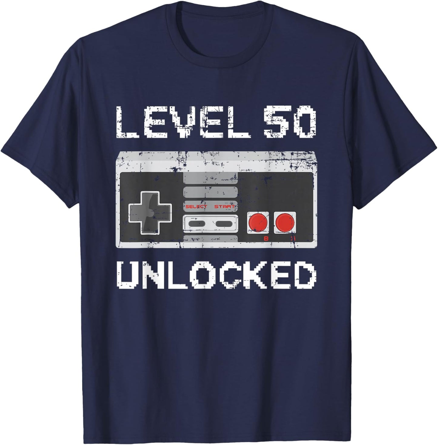 Level 50 Unlocked 50th Birthday 50 Years Old T-Shirt - T-Shirt | Navy