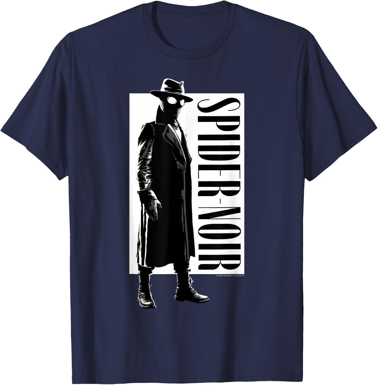 Marvel Spider-Noir Series Spider-Noir Trenchcoat Silhouette T-Shirt - T-Shirt | Navy