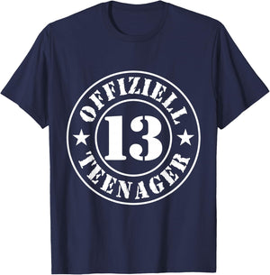 13th Birthday Official Teenager 13 Years Boy Girl , black T-Shirt - T-Shirt | Navy