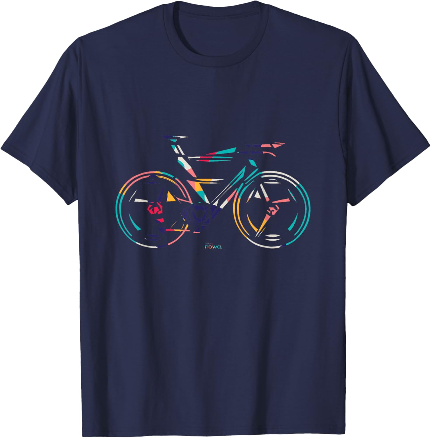 Bicycle Racing Bike in the Colours of the Rainbow , black T-Shirt - T-Shirt | Navy