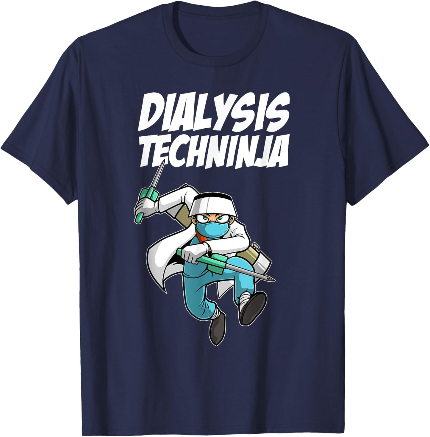 Cool Dialysis Technician Women Ninja Dialysis Tech T-Shirt - T-Shirt | Navy