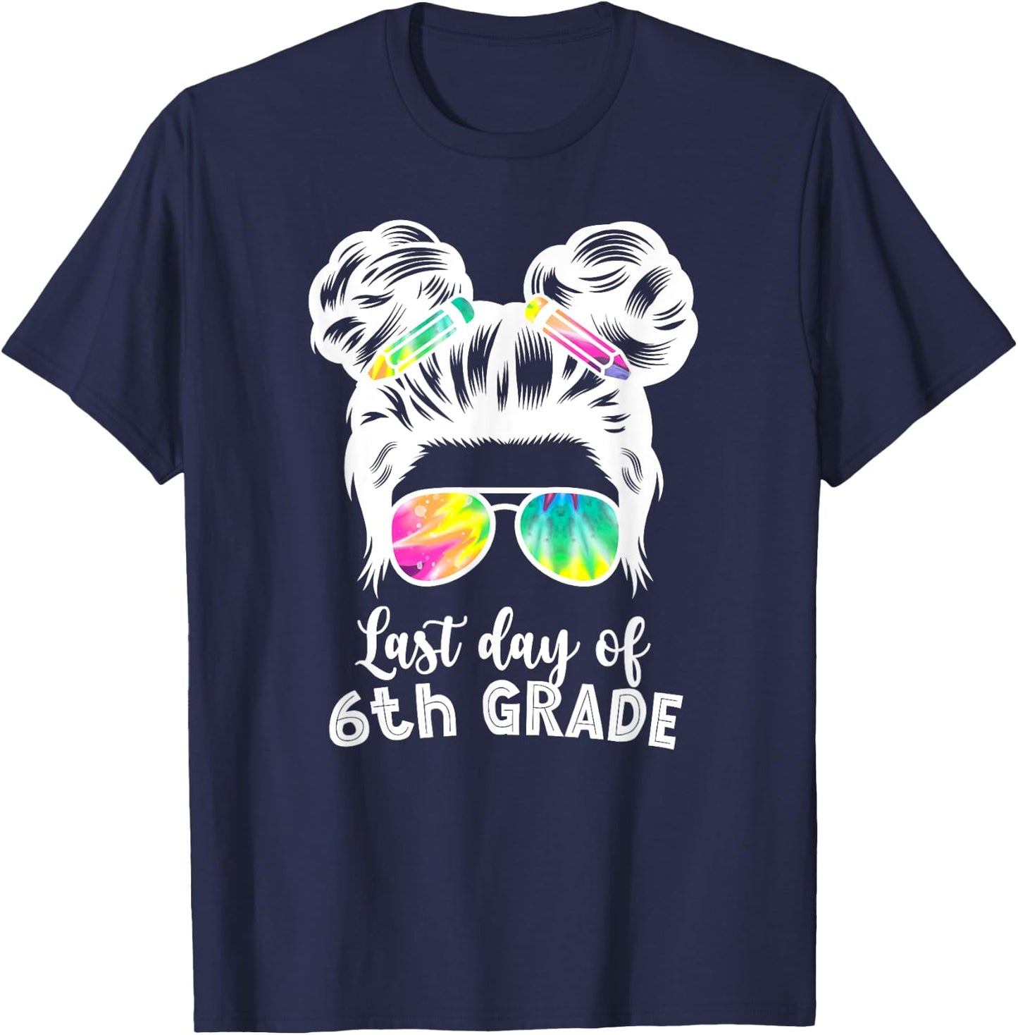 Last Day Of 6th Grade Groovy 6th Grade Last Day Of School T-Shirt - T-Shirt | Navy
