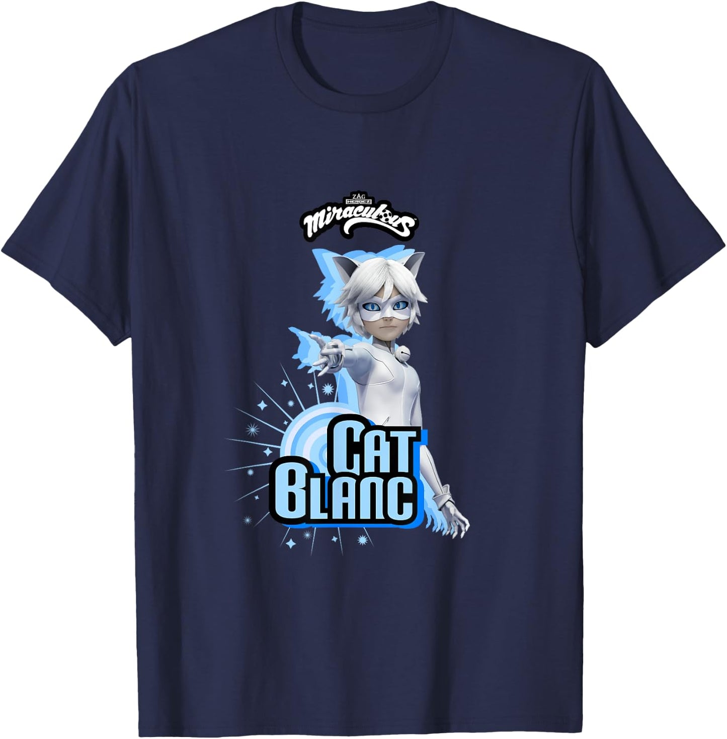 Miraculous Ladybug Villains Collection Cat Blanc T-Shirt - T-Shirt | Navy