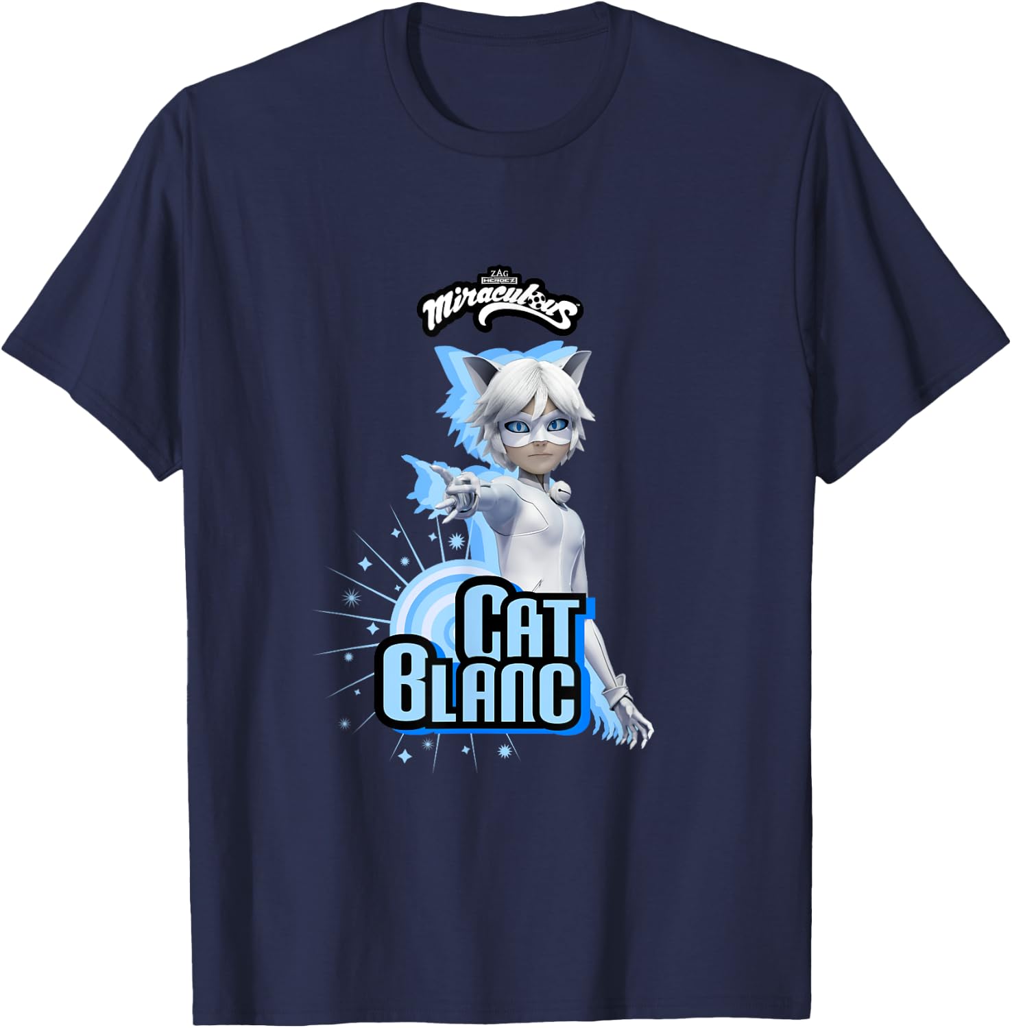 Miraculous Ladybug Villains Collection Cat Blanc T-Shirt - T-Shirt | Navy