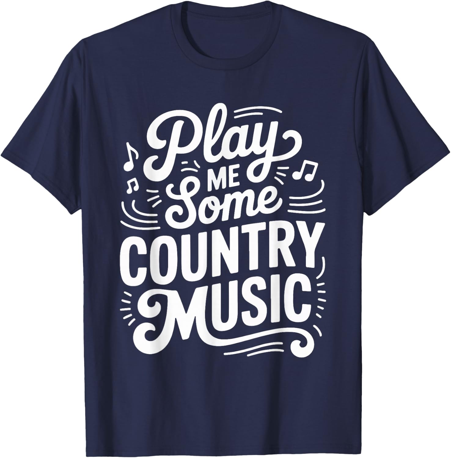 Play Me Some Country Music Classic Sunset T-Shirt - T-Shirt | Navy