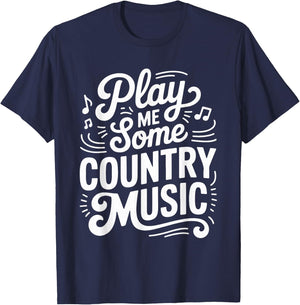 Play Me Some Country Music Classic Sunset T-Shirt - T-Shirt | Navy