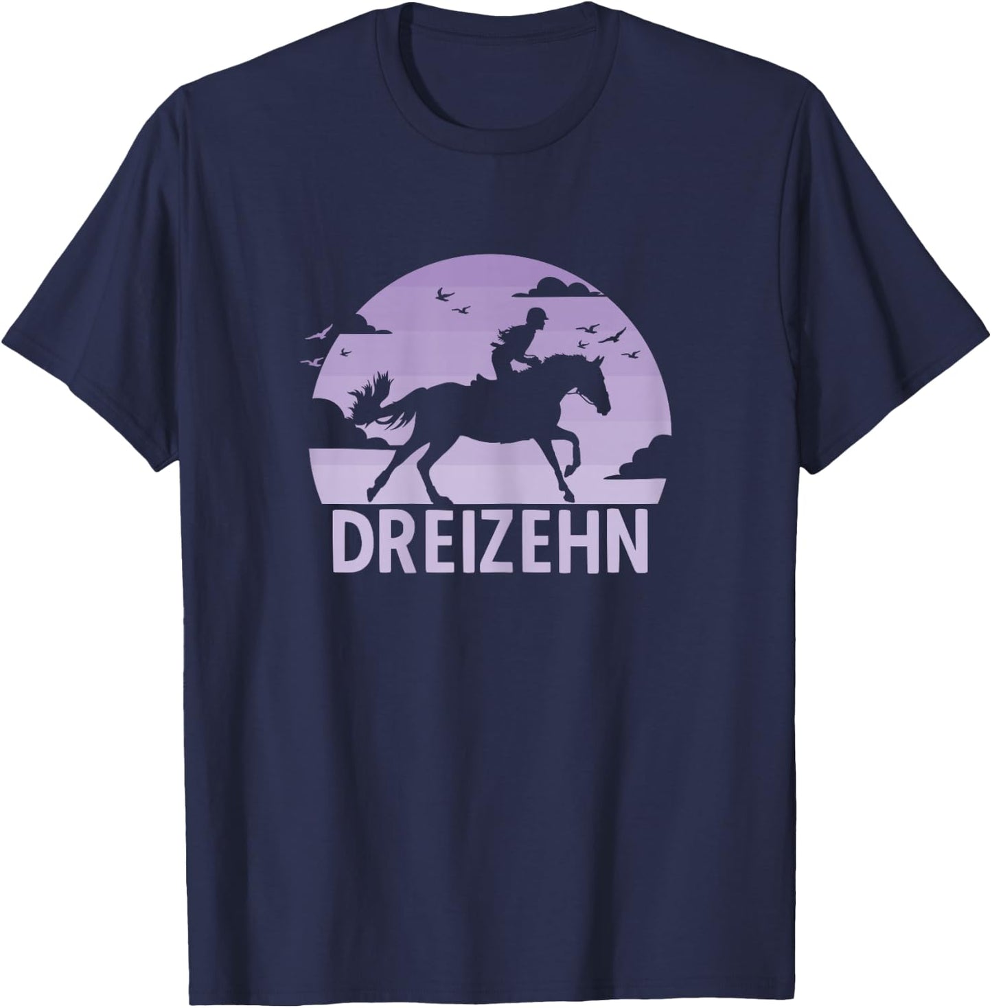 13. Geburtstag Reiterin 13 Jahre Mädchen Pferde Geburtstags T-Shirt - T-Shirt | Navy