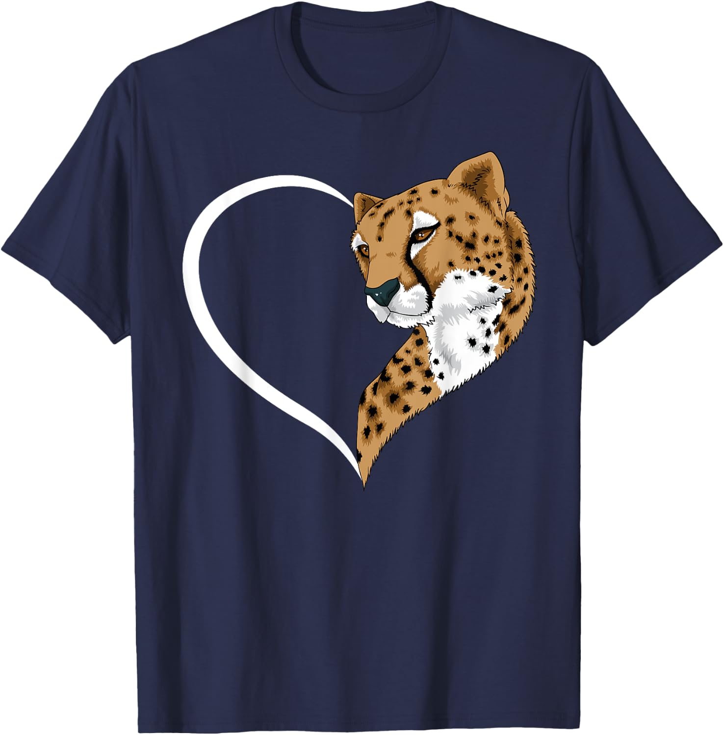 Cheetah Shirts Girls Kids Heart Cute Cheetah T-Shirt - T-Shirt | Navy