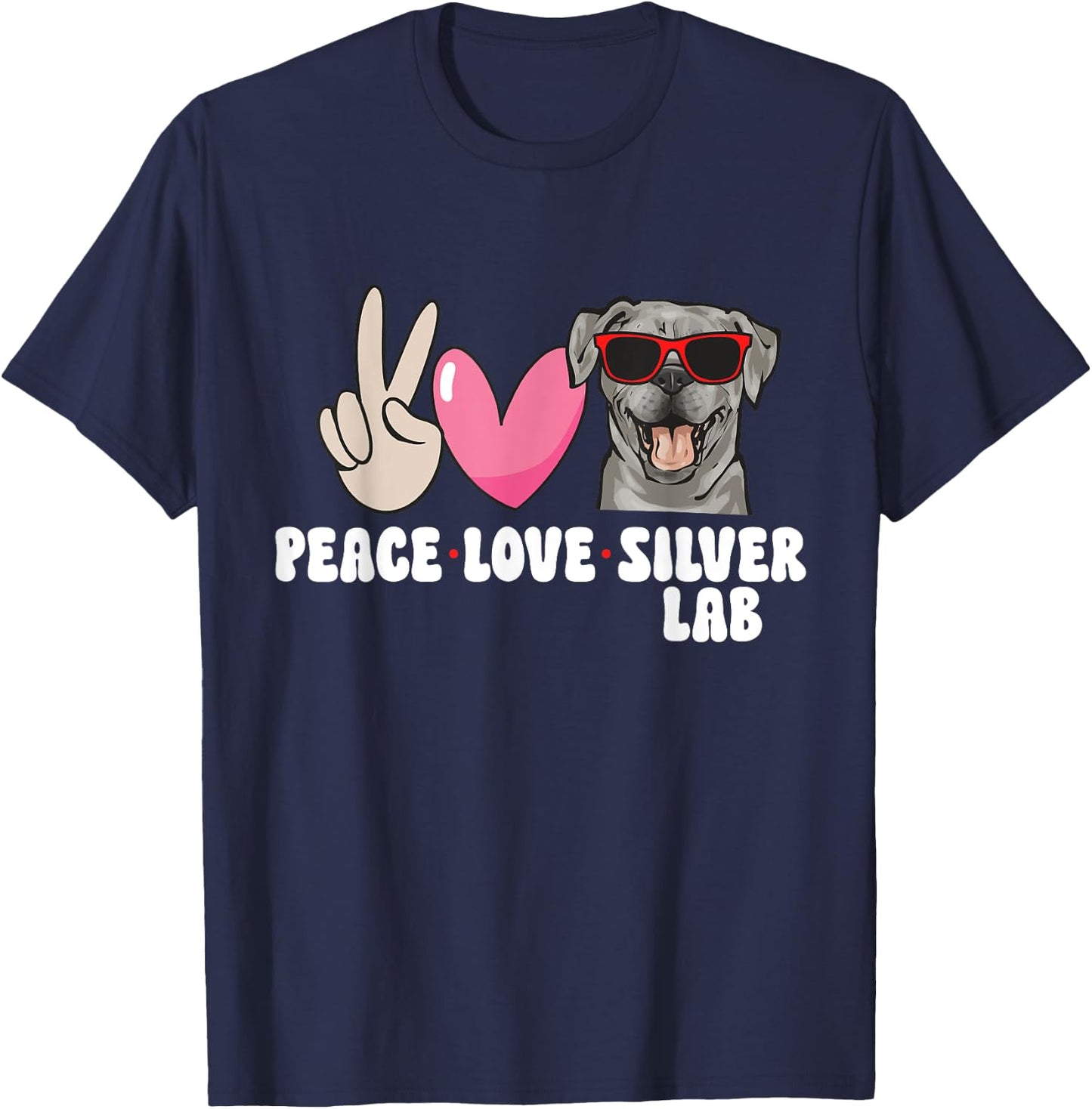 Silver Labrador Retriever Silver Lab T-Shirt - T-Shirt | Navy