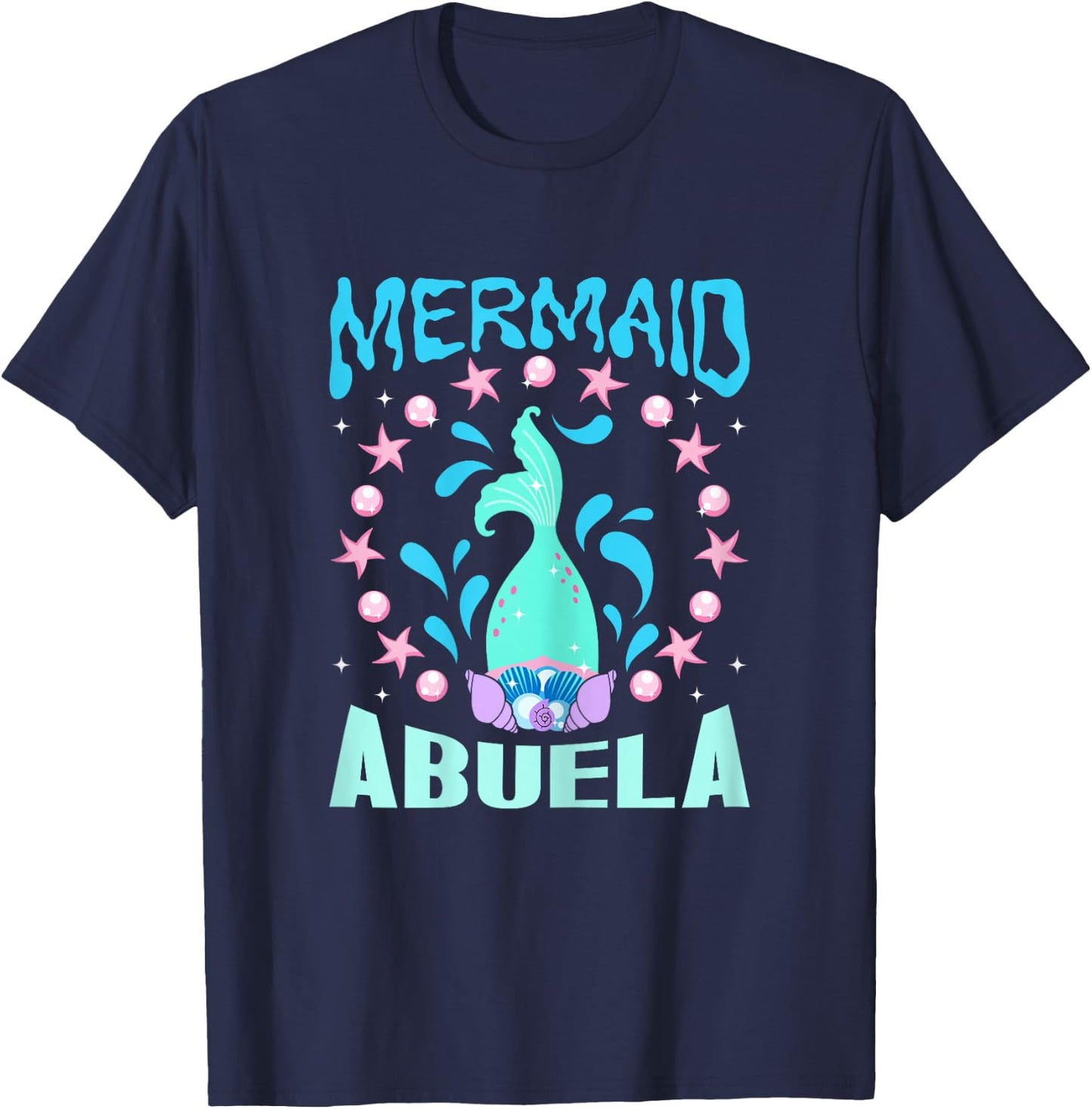 Mermaid Birthday Outfit Mermaid Party Grandma Mermaid Abuela T-Shirt - T-Shirt | Navy