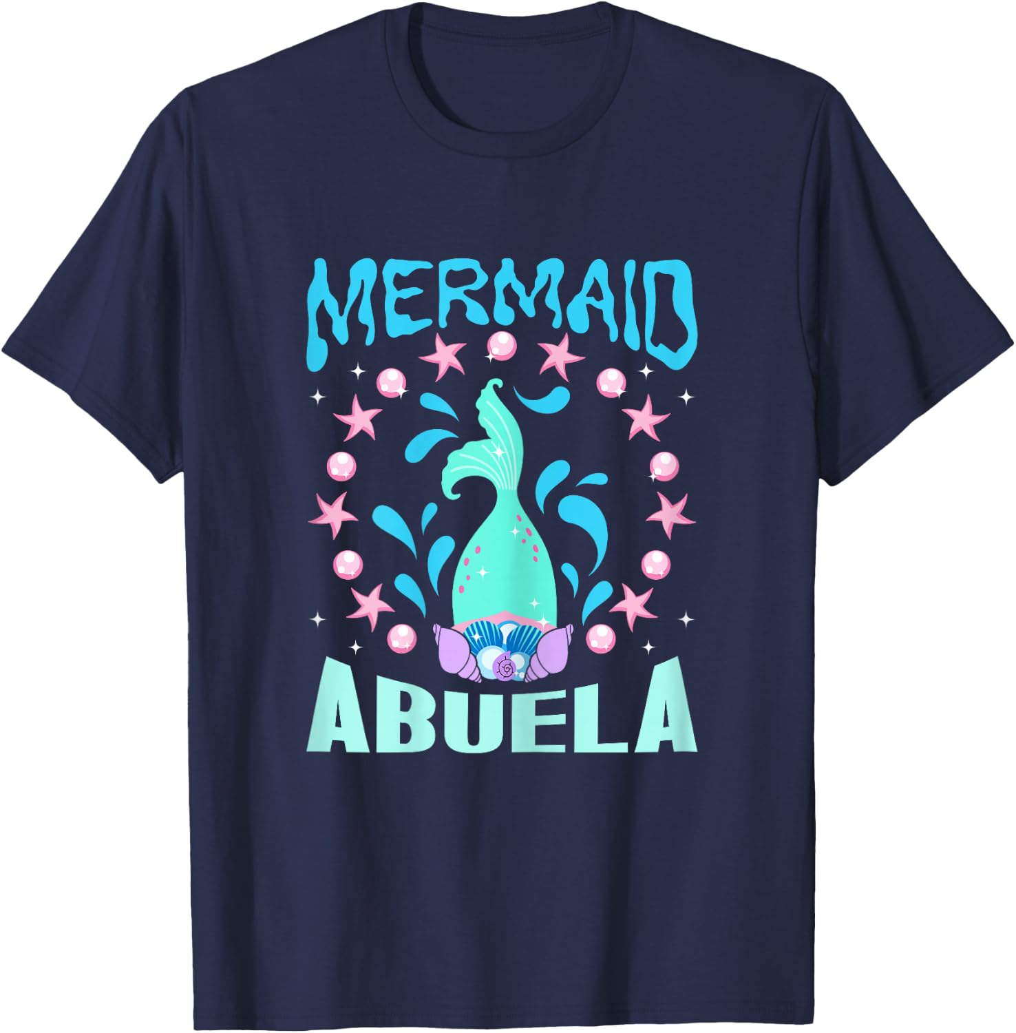 Mermaid Birthday Outfit Mermaid Party Grandma Mermaid Abuela T-Shirt - T-Shirt | Navy