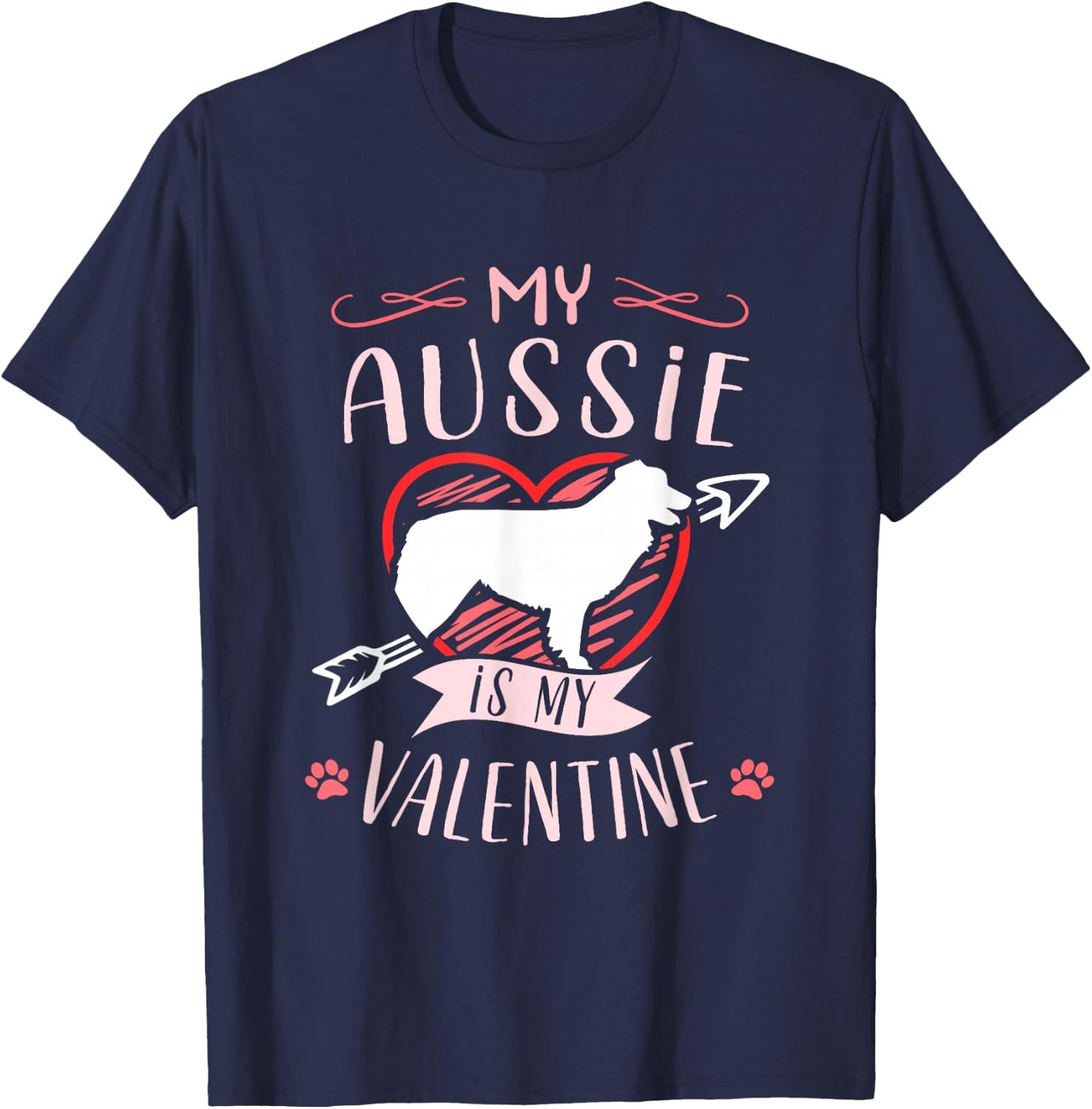 Valentine's day - Australian shepherd Dog Valentine T-Shirt - T-Shirt | Navy