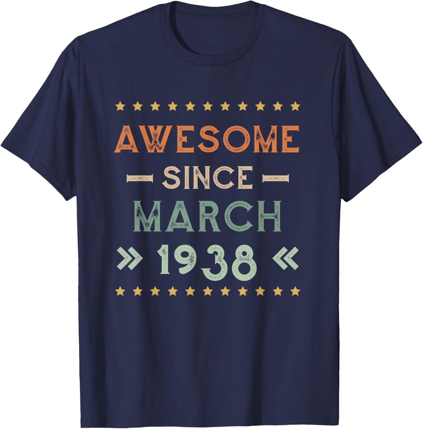 Awesome Since March 1938 Birthday Design T-Shirt - T-Shirt | Navy