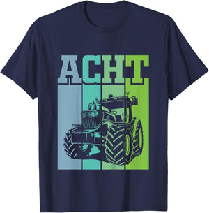 Children's Birthday 8 Years 8th Birthday Tractor , black T-Shirt - T-Shirt | Navy