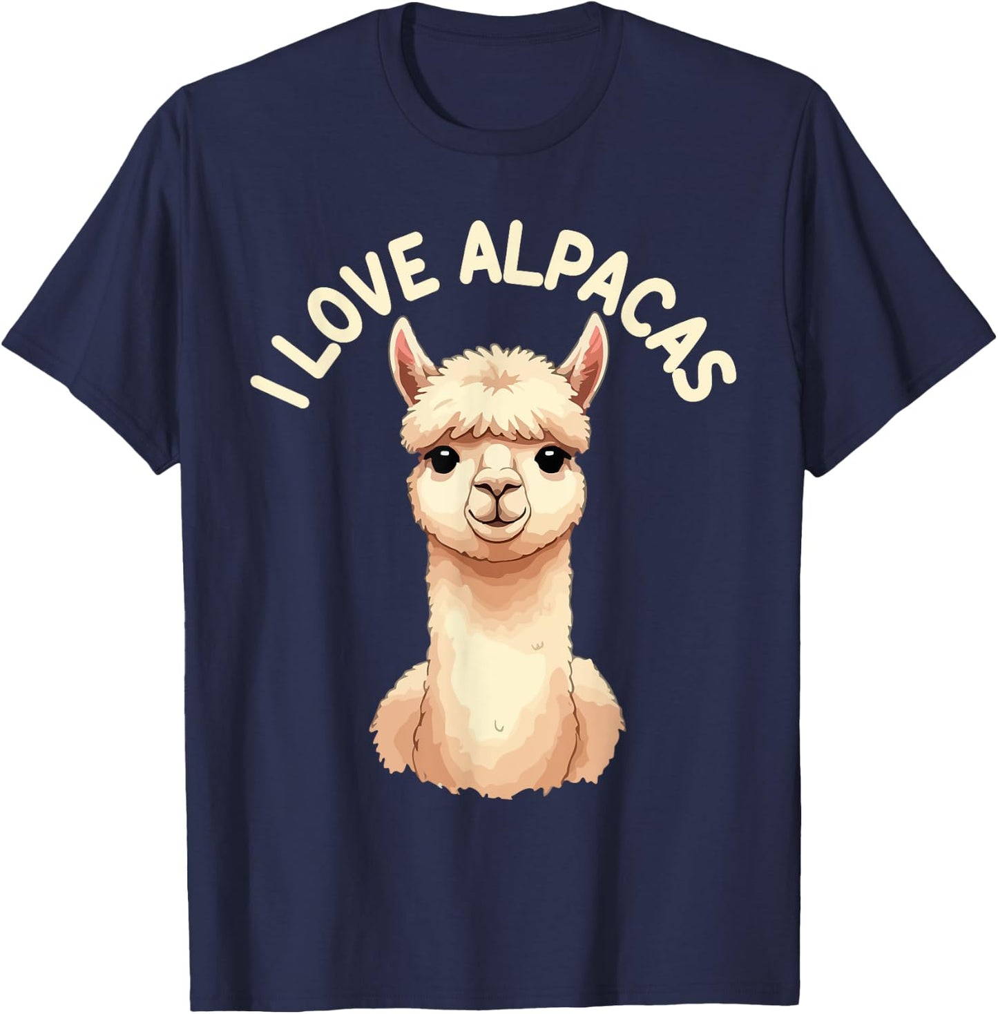 I Love Alpacas - Funny Alpaca T-Shirt - T-Shirt | Navy