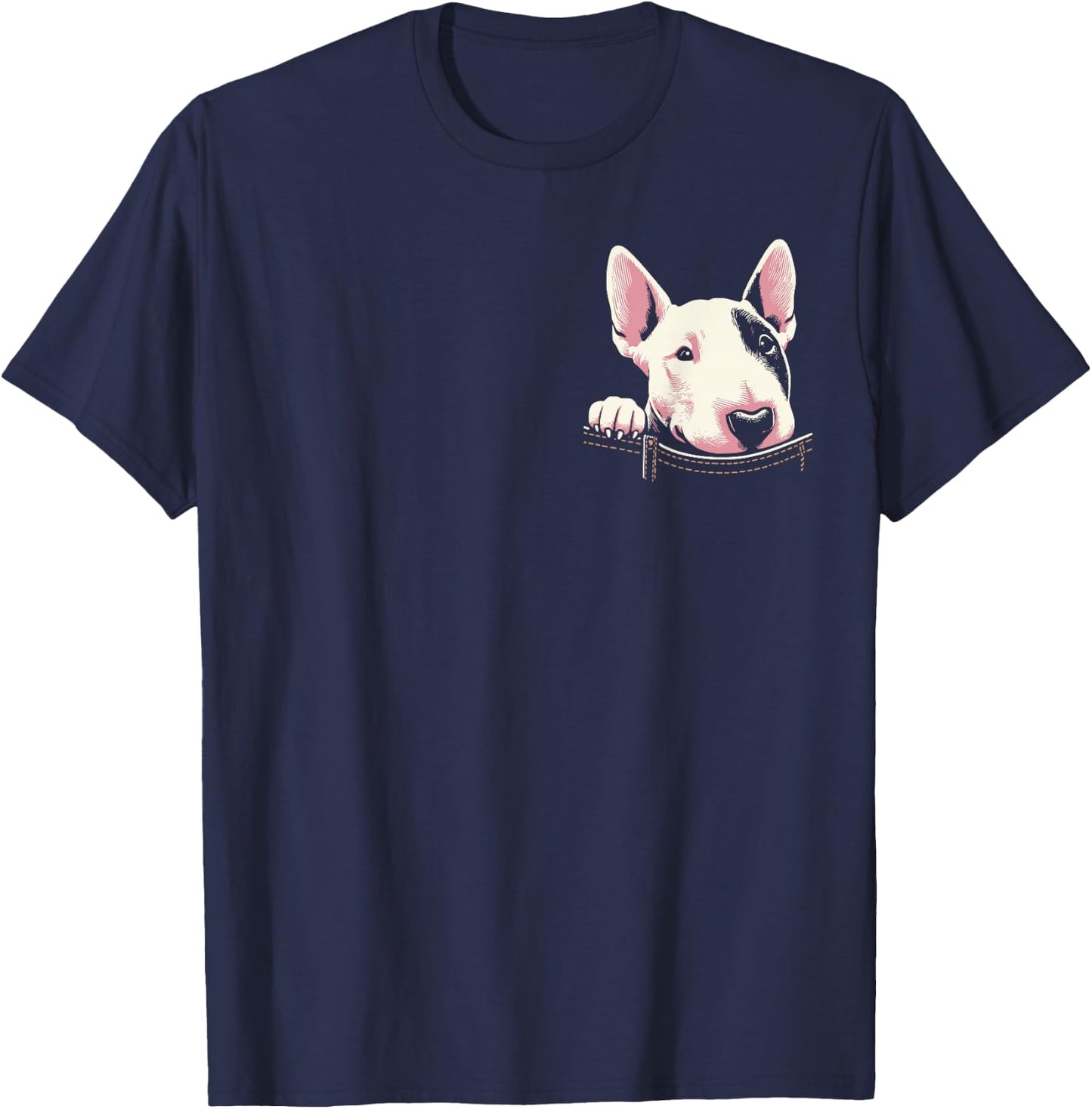 Cute Bull Terrier Scout Dog Graphic Design T-Shirt - T-Shirt | Navy