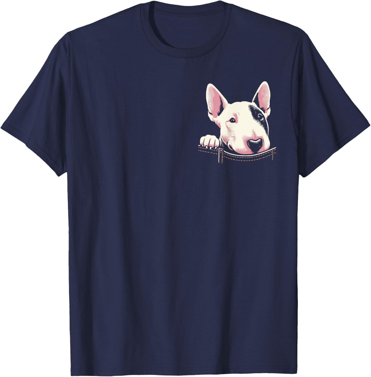 Cute Bull Terrier Scout Dog Graphic Design T-Shirt - T-Shirt | Navy