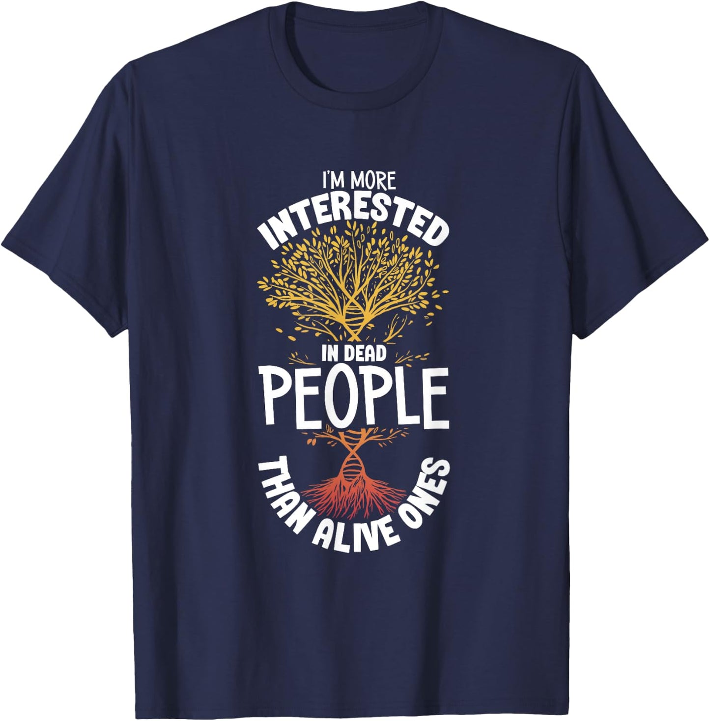 Funny Family Tree Family Historian Genealogy Genealogist T-Shirt - T-Shirt | Navy