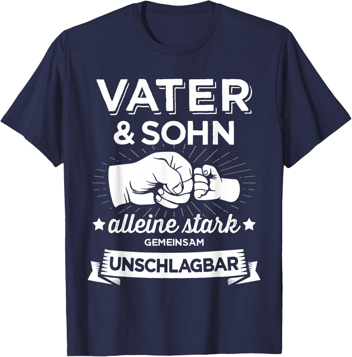 Papa & Sohn stark unschlagbar für Vater Vatertag Geburtstag T-Shirt - T-Shirt | Navy