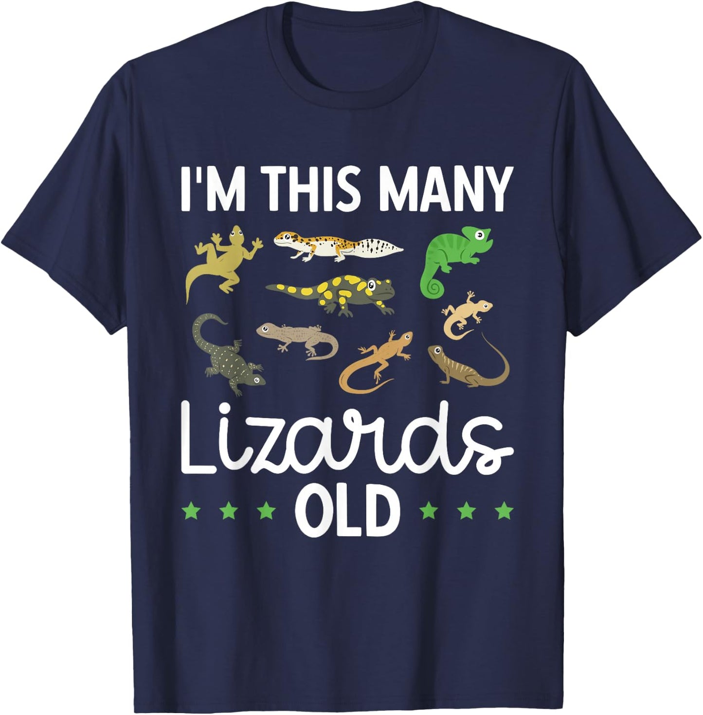 Children's Reptile Lizard Birthday T-Shirt - T-Shirt | Navy