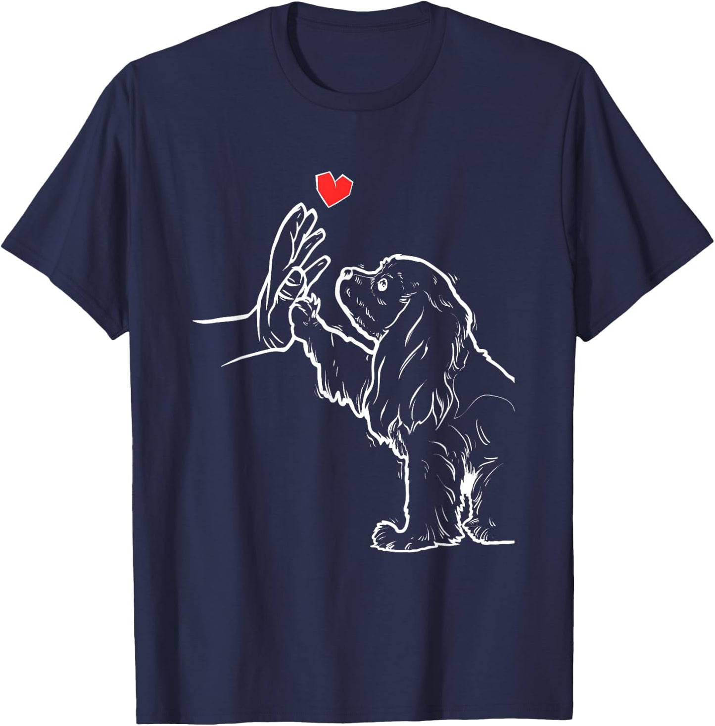 Cavalier King Charles Spaniel Love Cute Spaniel , black T-Shirt - T-Shirt | Navy
