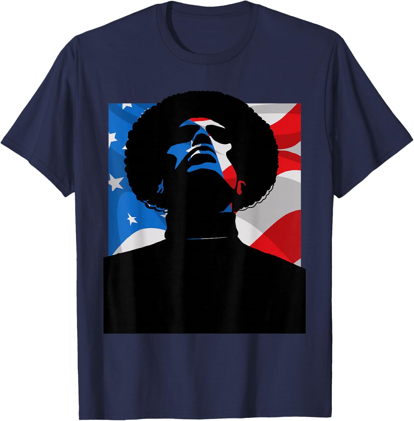 Black Power Panther Party Afro1966 American Flag T-Shirt - T-Shirt | Navy