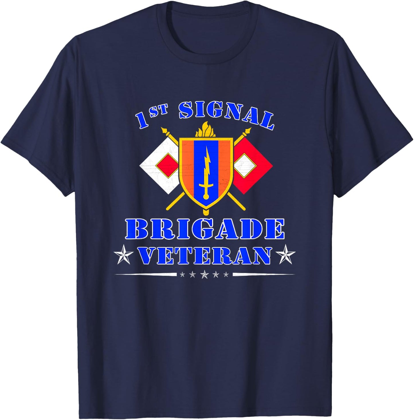 1st Signal Brigade Veteran US Army Signal Corp Veteran T-Shirt - T-Shirt | Navy