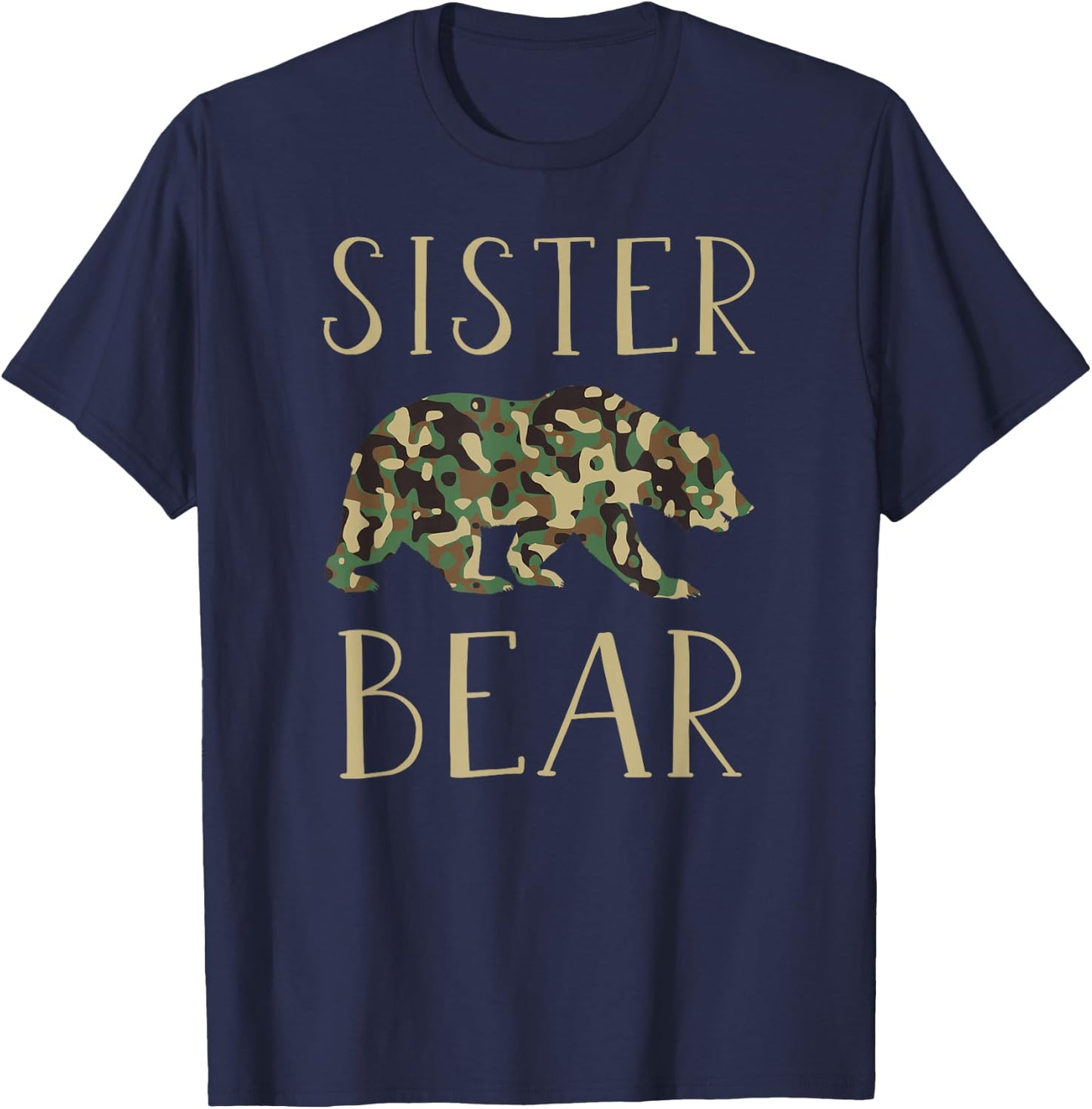 Sister Bear Camo I Family Matching Camouflage T-Shirt - T-Shirt | Navy