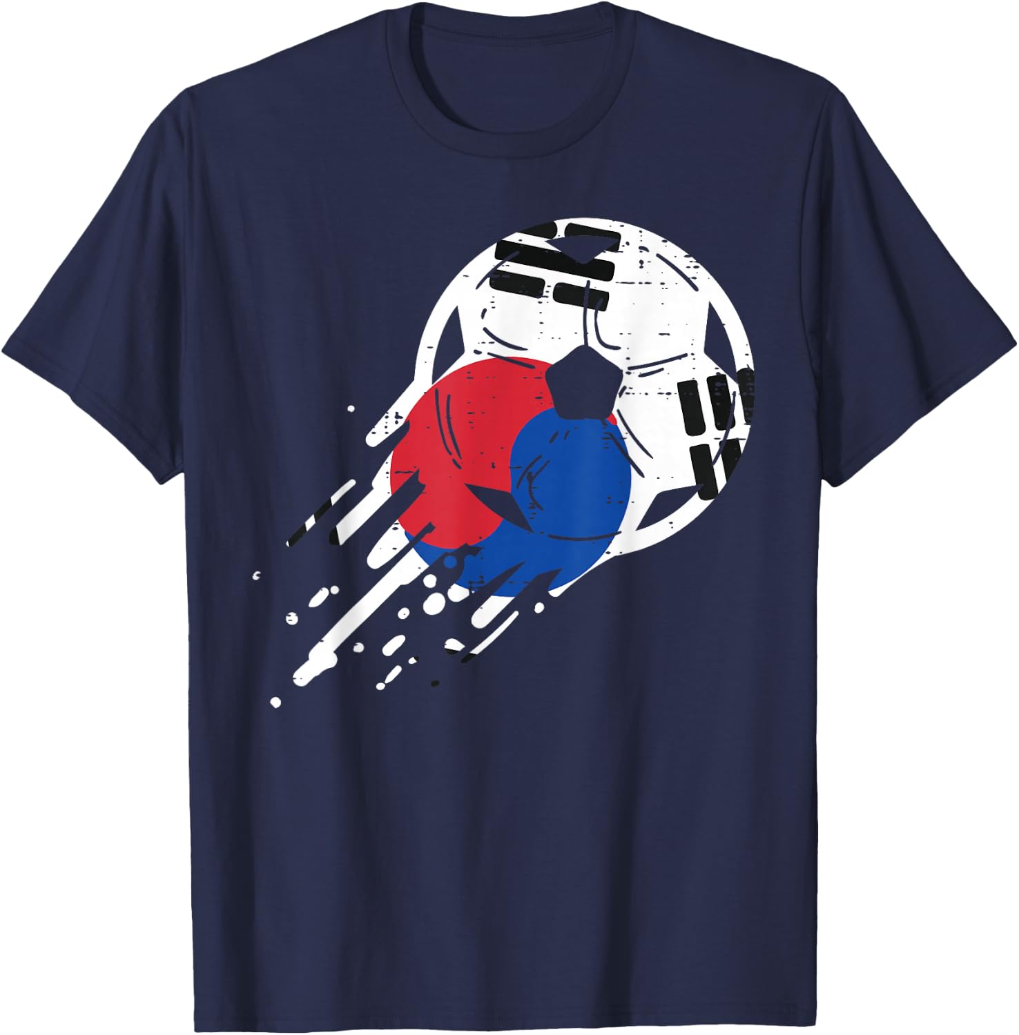South Korea Flag Soccer Ball Football Fan Men Women Kids T-Shirt - T-Shirt | Navy