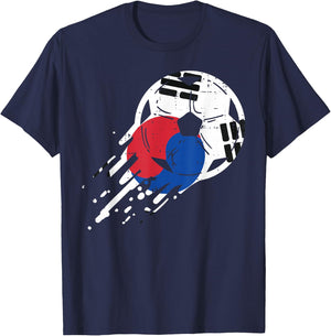 South Korea Flag Soccer Ball Football Fan Men Women Kids T-Shirt - T-Shirt | Navy