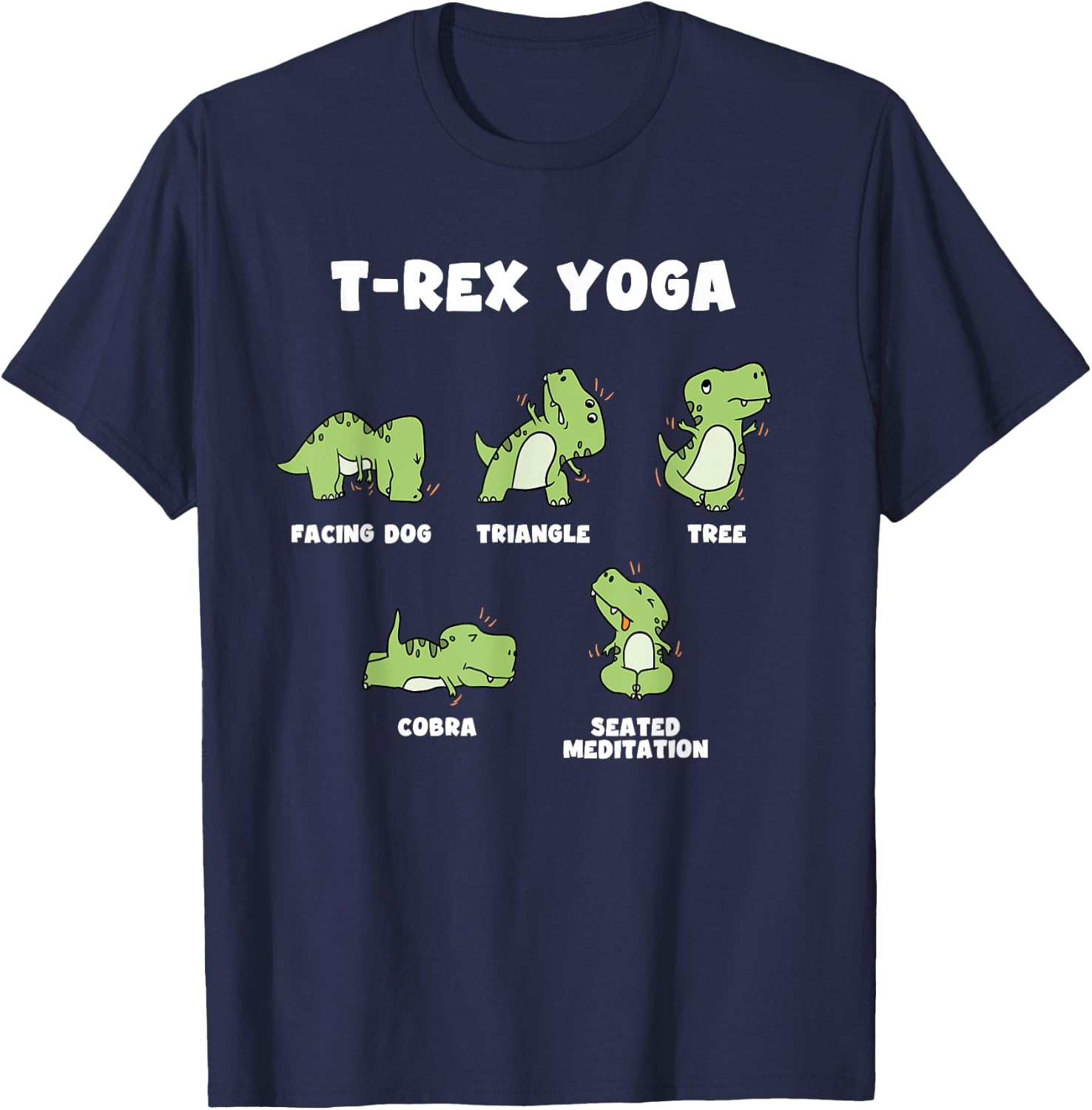 T-Rex Yoga T-Shirt - T-Shirt | Navy