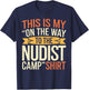 Nudist On The Way To The Nudist Camp Naturist T-Shirt - T-Shirt | Navy