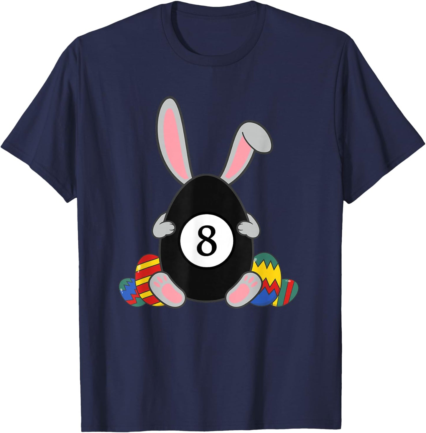 Kids Happy Easter Billiard Bunnyears Funny Egg Boys T-Shirt - T-Shirt | Navy