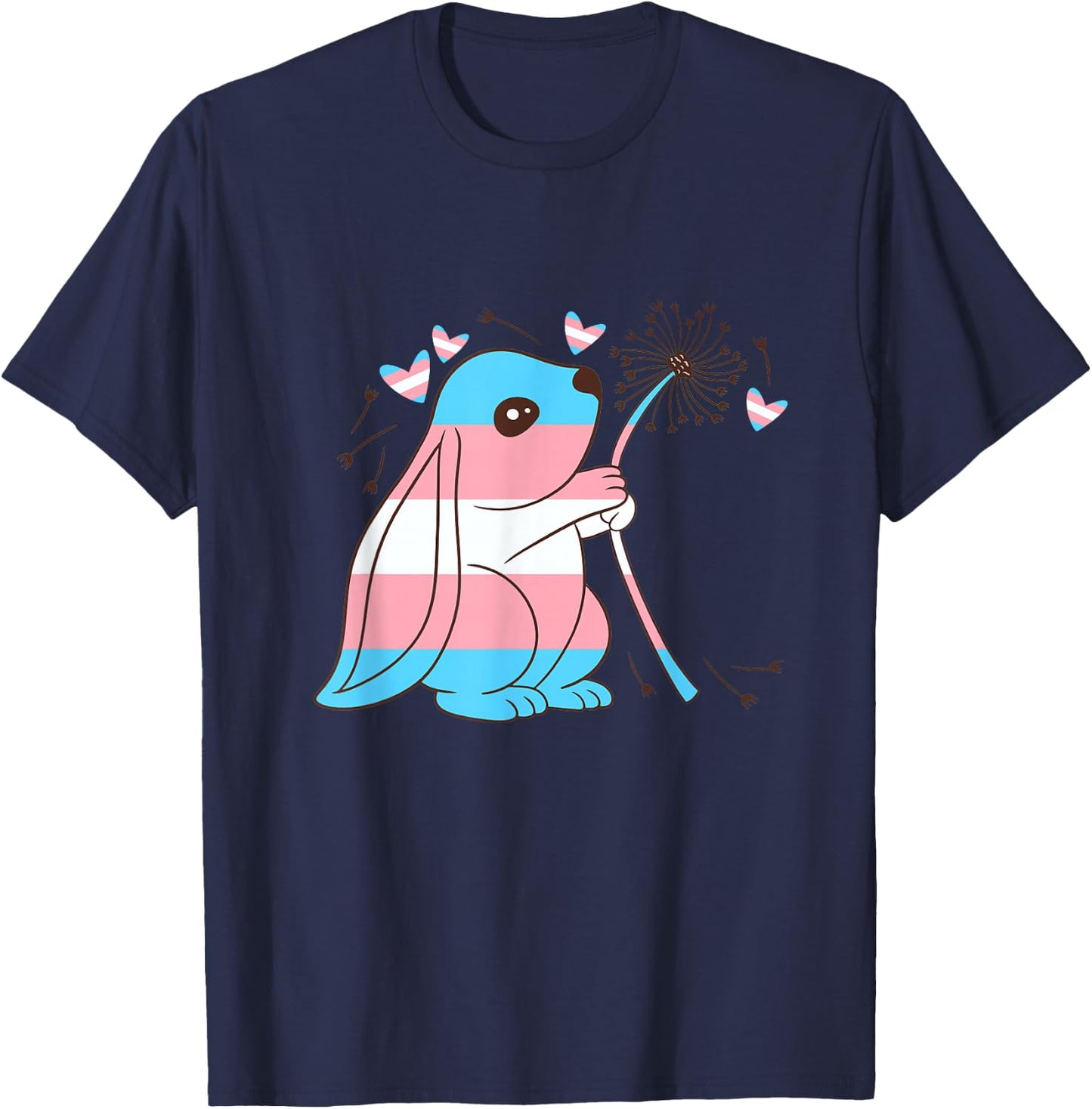 Transgender Bunny Dandelion Transsexual Transgender Pride T-Shirt - T-Shirt | Navy