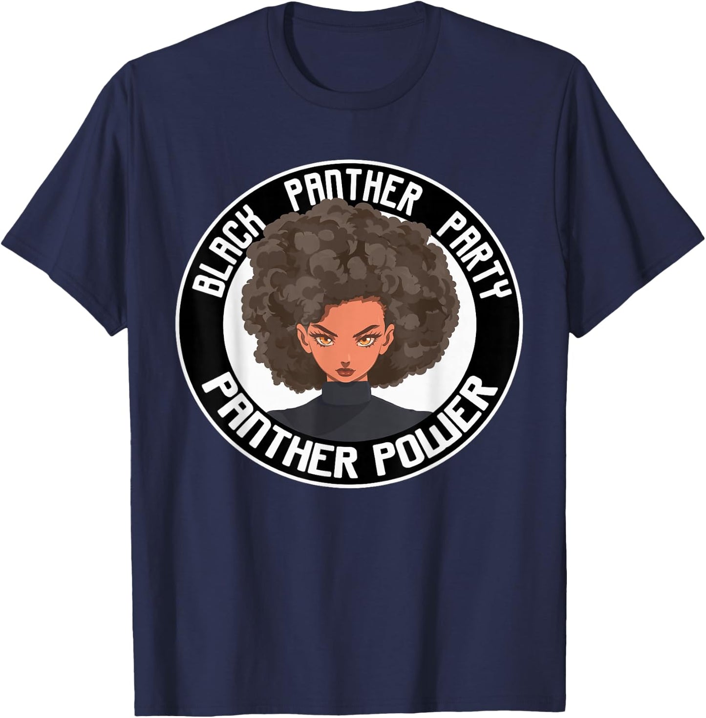 Black Power Panther Party Afro Hair 1966 Logo Vintage T-Shirt - T-Shirt | Navy