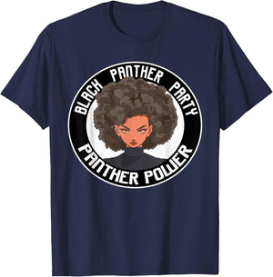 Black Power Panther Party Afro Hair 1966 Logo Vintage T-Shirt - T-Shirt | Navy