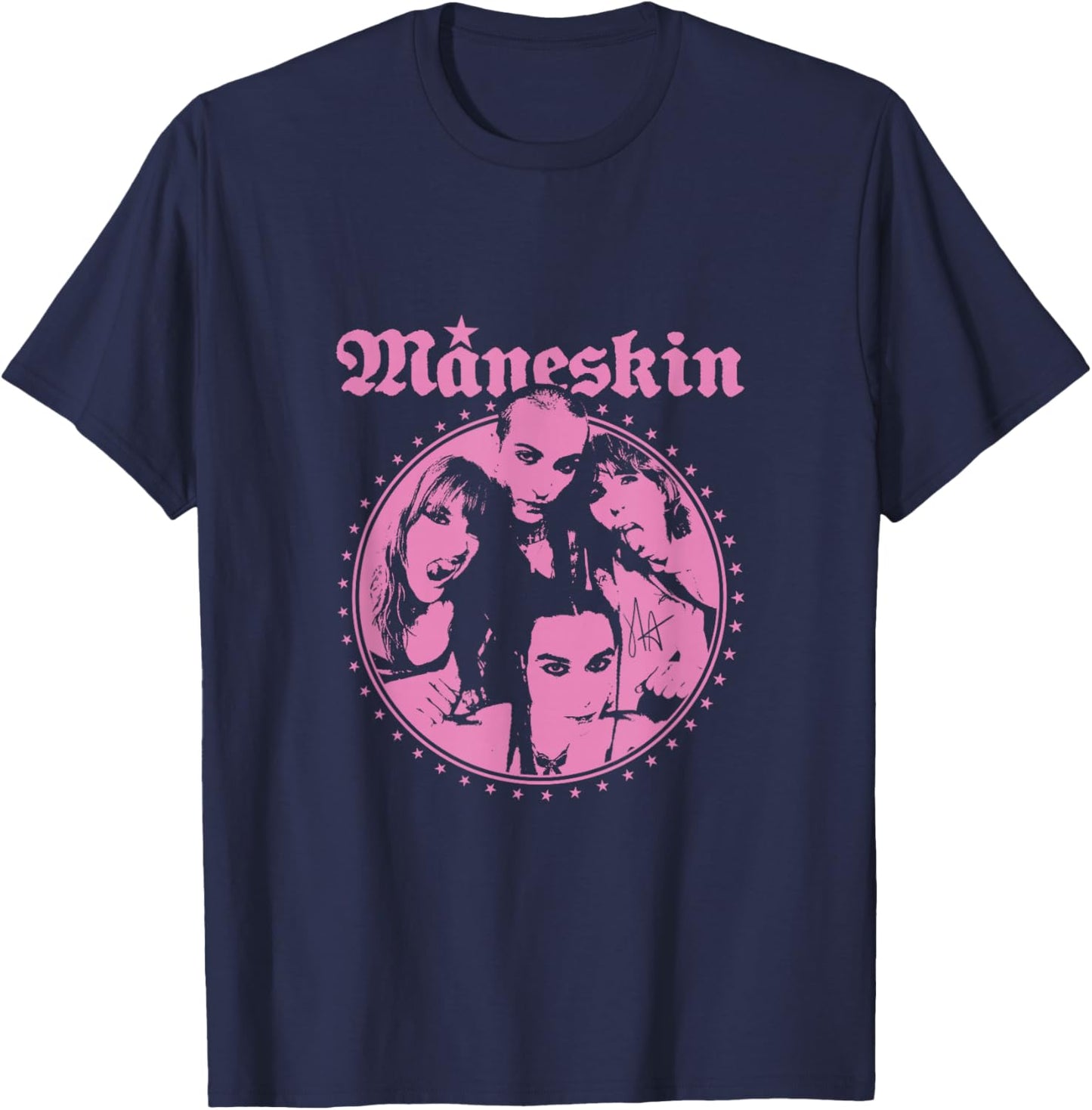 Pink Fisheye Moonskin T-Shirt - T-Shirt | Navy