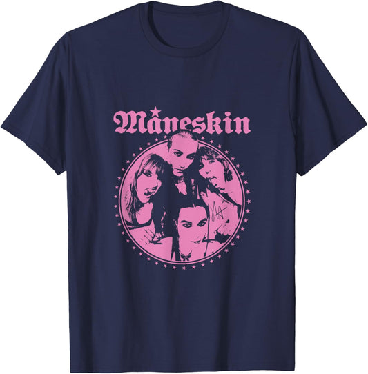Pink Fisheye Moonskin T-Shirt - T-Shirt | Navy