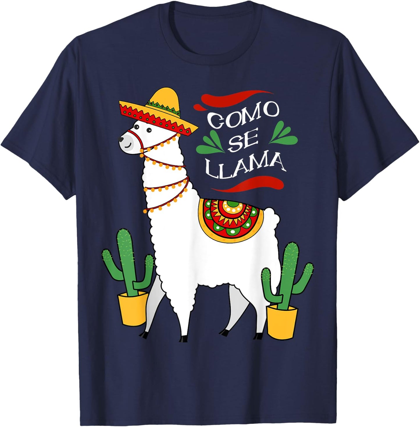 Como Se Llama Cactus Cute Cinco De Mayo Drink Shirt T-Shirt - T-Shirt | Navy