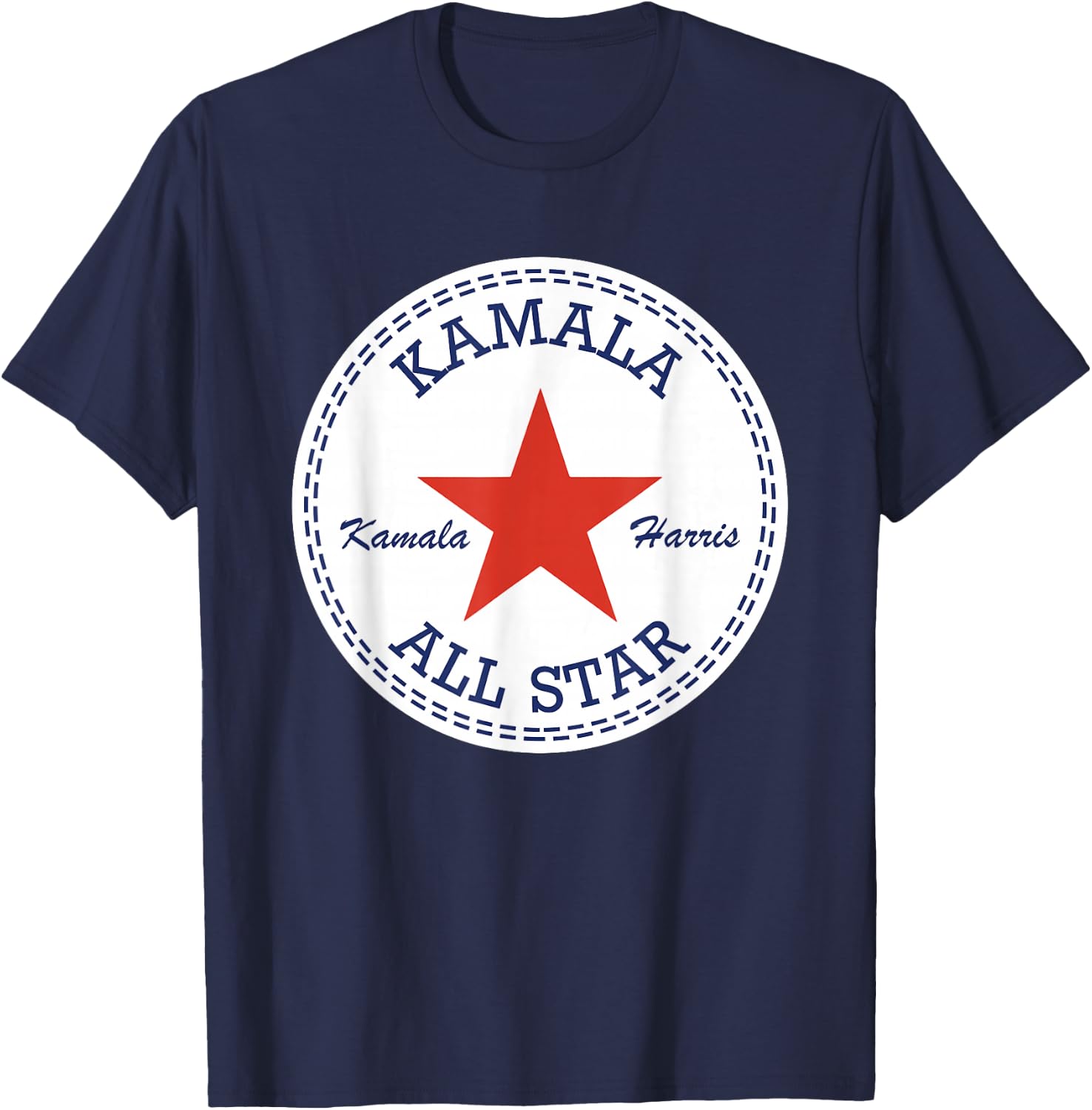 Kamala Harris Converse Logo Election Shoes , black T-Shirt - T-Shirt | Navy