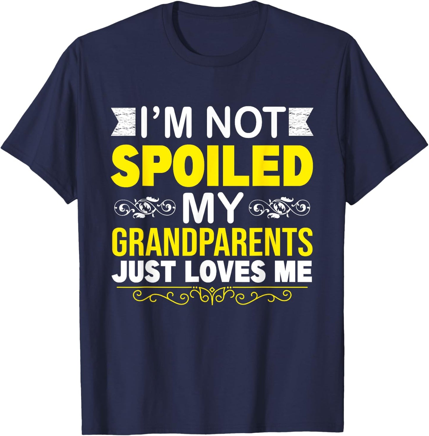Cute Spoiled Grandson Grandma Grandpa T-Shirt - T-Shirt | Navy