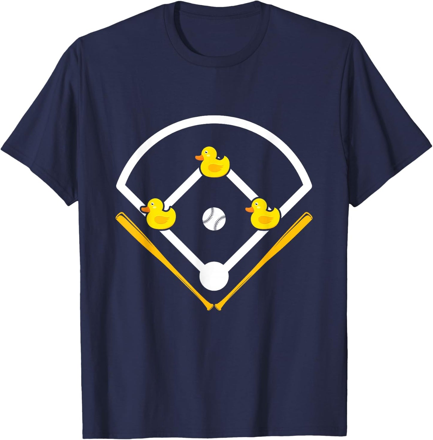 Ducks on the pond Design for a Baseball expert T-Shirt - T-Shirt | Navy