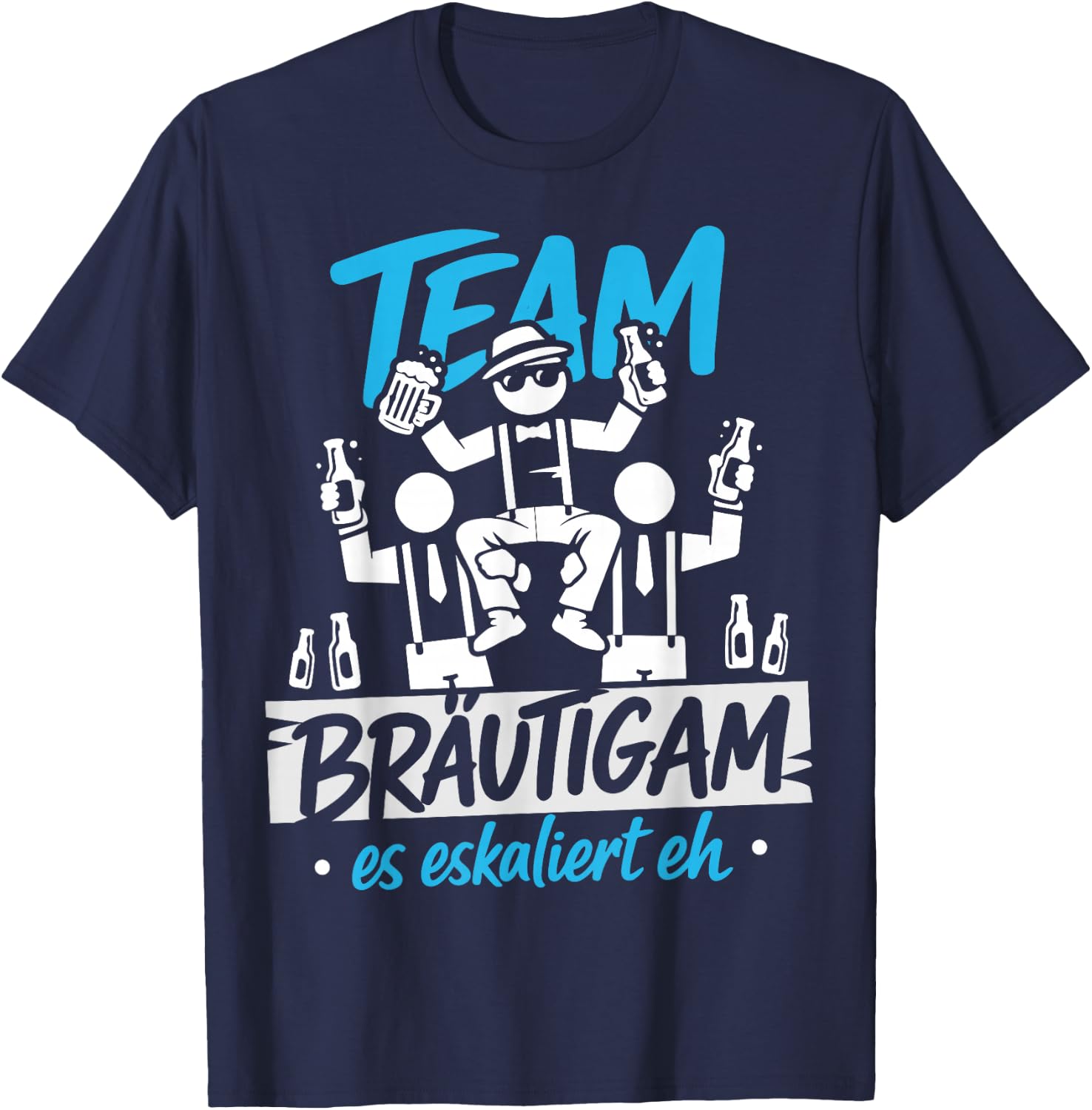 JGA Männer Junggesellenabschied Team Bräutigam JGA T-Shirt - T-Shirt | Navy