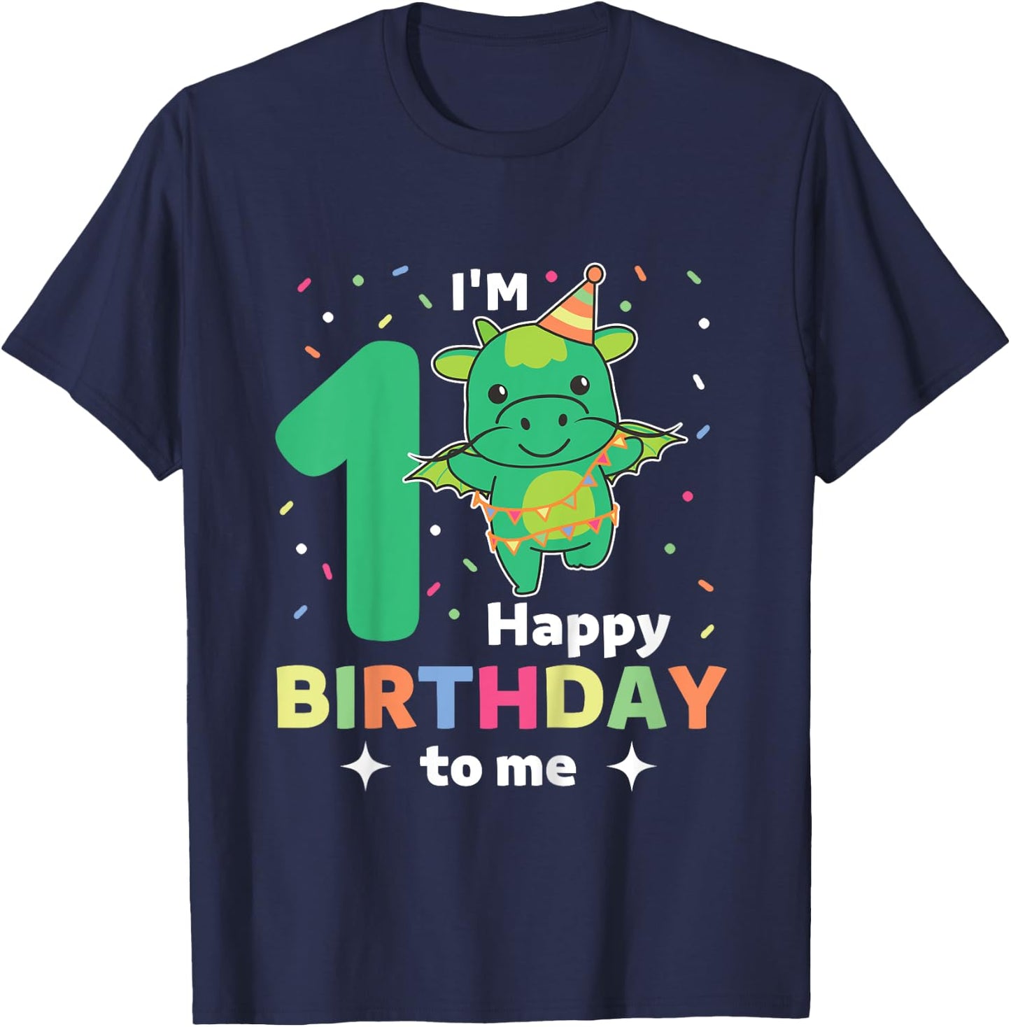 Dragon For 1st Birthday For Children One Year Old Dragon T-Shirt - T-Shirt | Navy